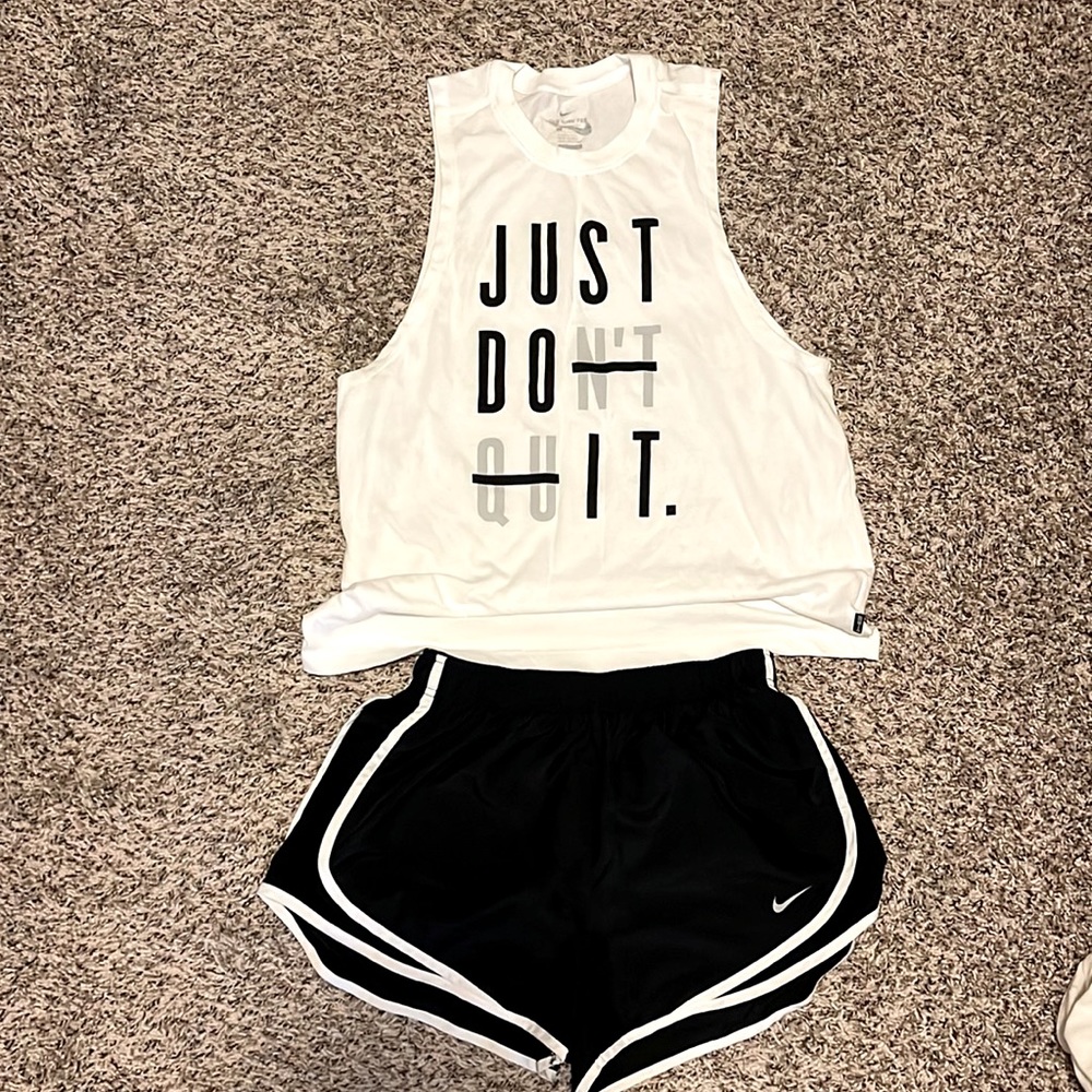 Nike dri-fit tee and athletic shorts size M